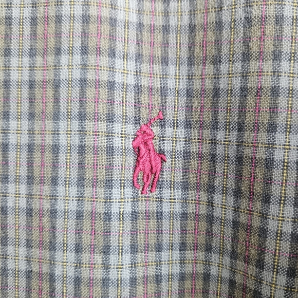 Ralph Lauren Mens 2XB Green Button Down Plaid Long Sleeve - Picture 3 of 10